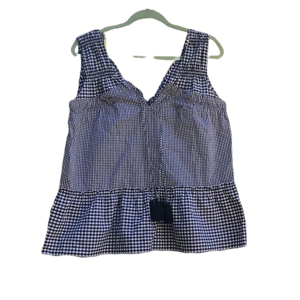 DEREK LAM CROSBY GINGHAM PREPPY TASSEL TANK